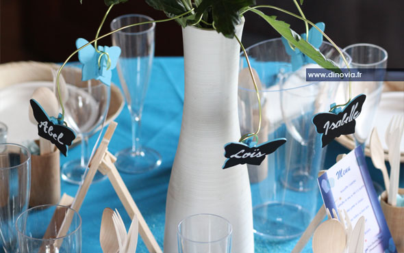 déco de table en bleu Turquoise et blanc  Table mariage bleu, Table  mariage bleu et blanc, Déco mariage bleu turquoise