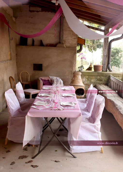 Déco de mariage rose et blanc